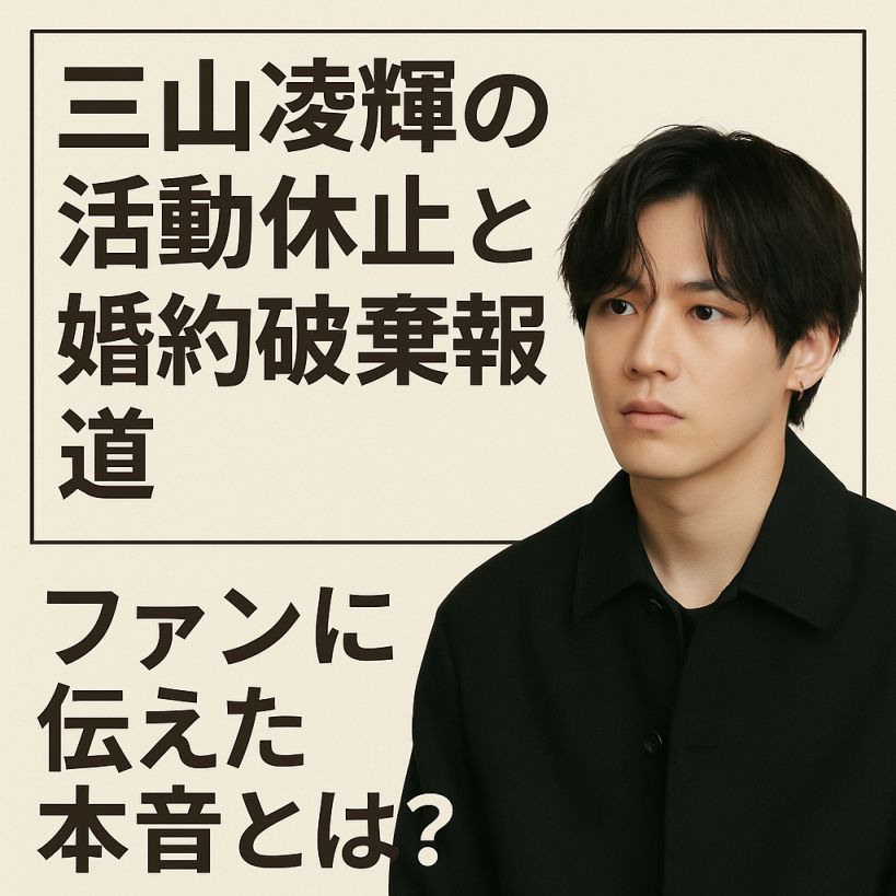 三山凌輝の活動休止と婚約破棄報道|ファンに伝えた本音とは?