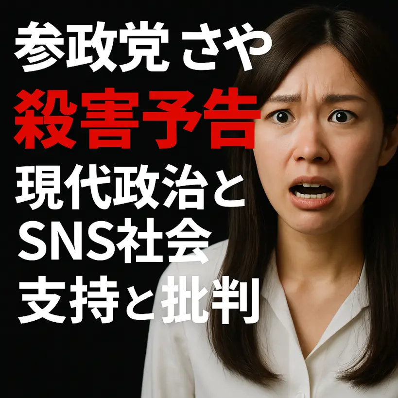 【参政党「さや」】殺害予告から見える現代政治とSNS社会|支持と批判が交錯する理由