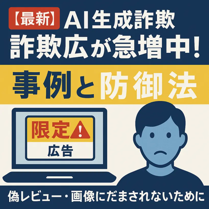 【最新】AI生成詐欺広告が急増中!事例と防御法を解説