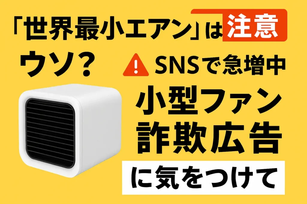 【注意】“世界最小エアコン”は嘘?小型ファン詐欺広告の実態と騙されない5つの対策