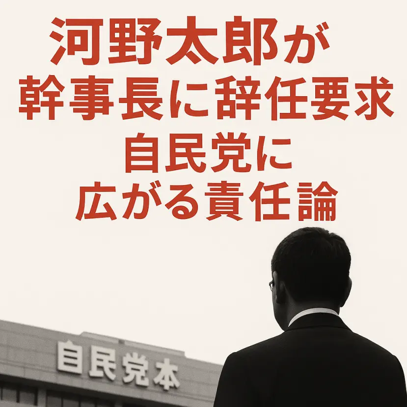 【河野太郎が森山幹事長に辞任要求】自身は選対委員長代理を辞任|参院選敗北で自民党に責任論広がる