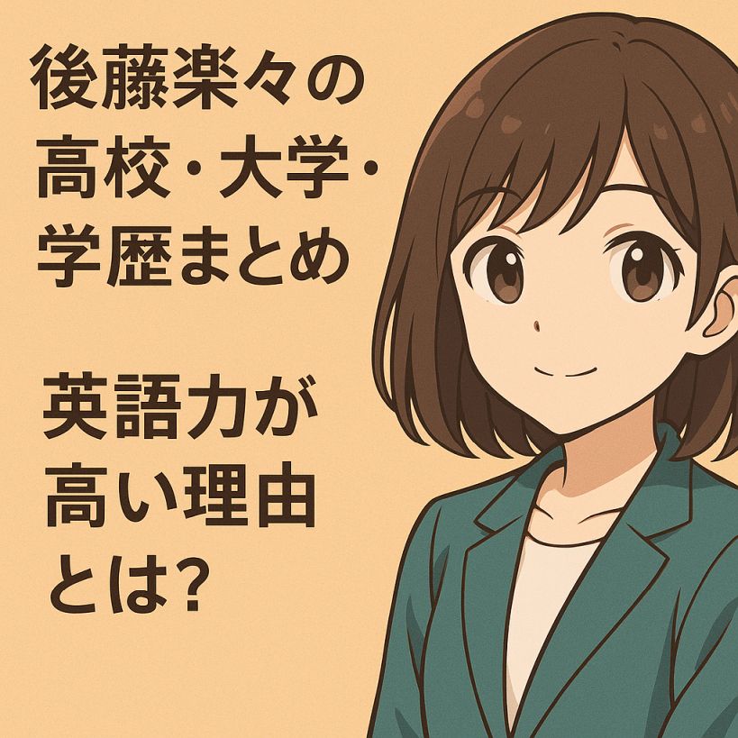 後藤楽々の高校・大学・学歴まとめ|英語力が高い理由とは?