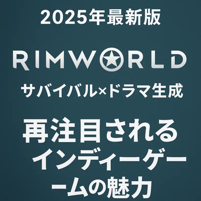 【2025年最新版】RimWorldとは何か？サバイバル×ドラマ生成で再注目されるインディーゲームの魅力