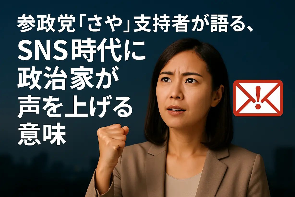 参政党「さや」支持者が語る、本当に応援したい理由｜SNS時代に政治家が声をあげる意味